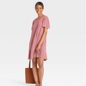 Smocked Front Shift Dress - Knox Rose™ Pink